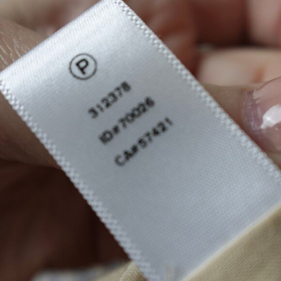 LOFT Linen Blend Striped Blazer Jacket Sz 12 Beige Navy Pleated Peplum Collarles - Picture 7 of 12